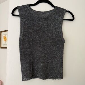 Sleeveless Gray Knit Top
